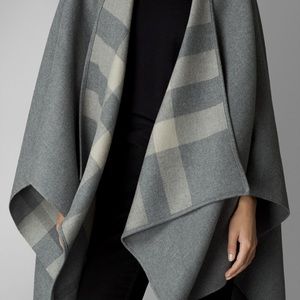 Burberry Reversible Solid check Wrap Poncho/Cape.